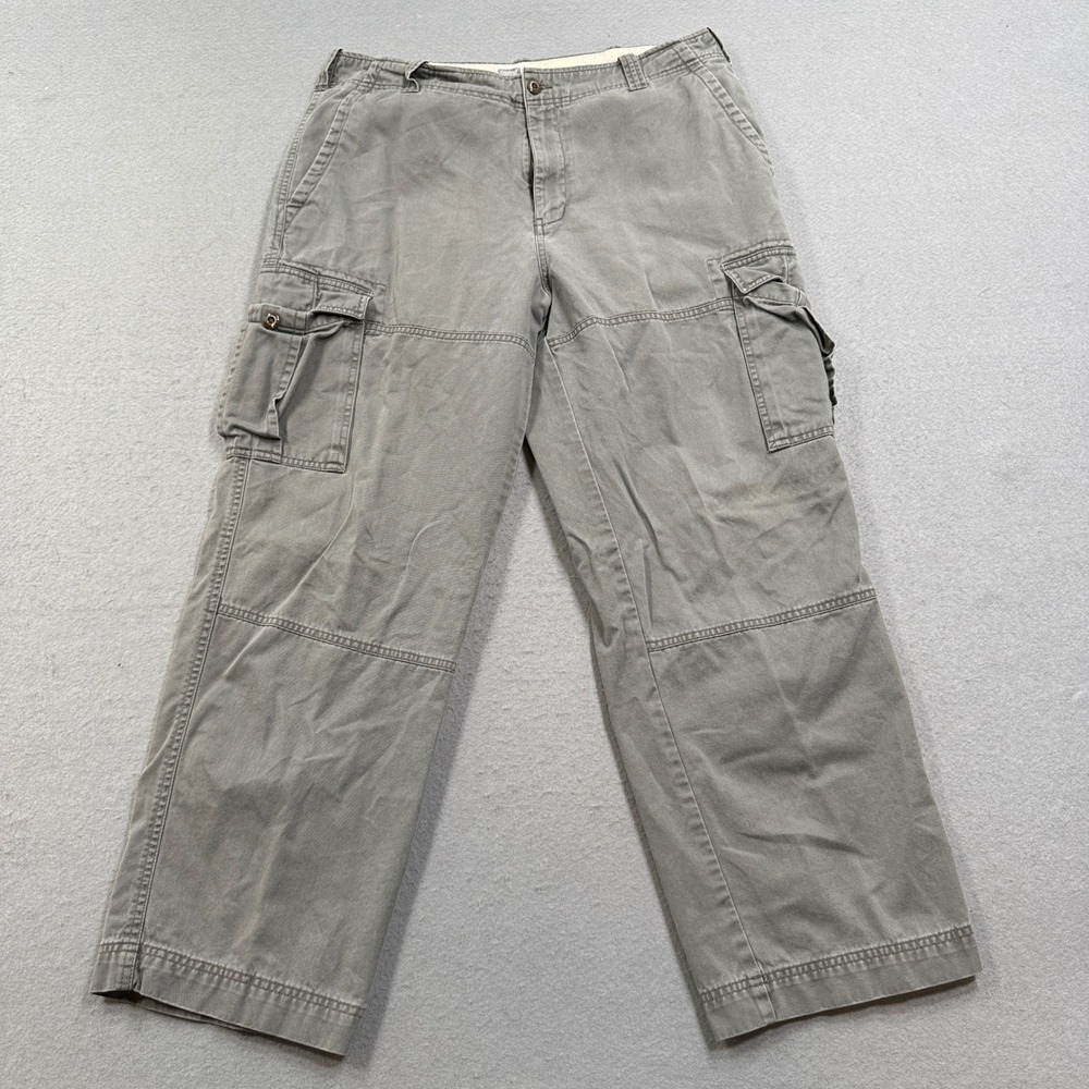 Y2K Denver Hayes Cargo Pants Men's 36x30 Light Gray Relaxed Fit Chinos Utility